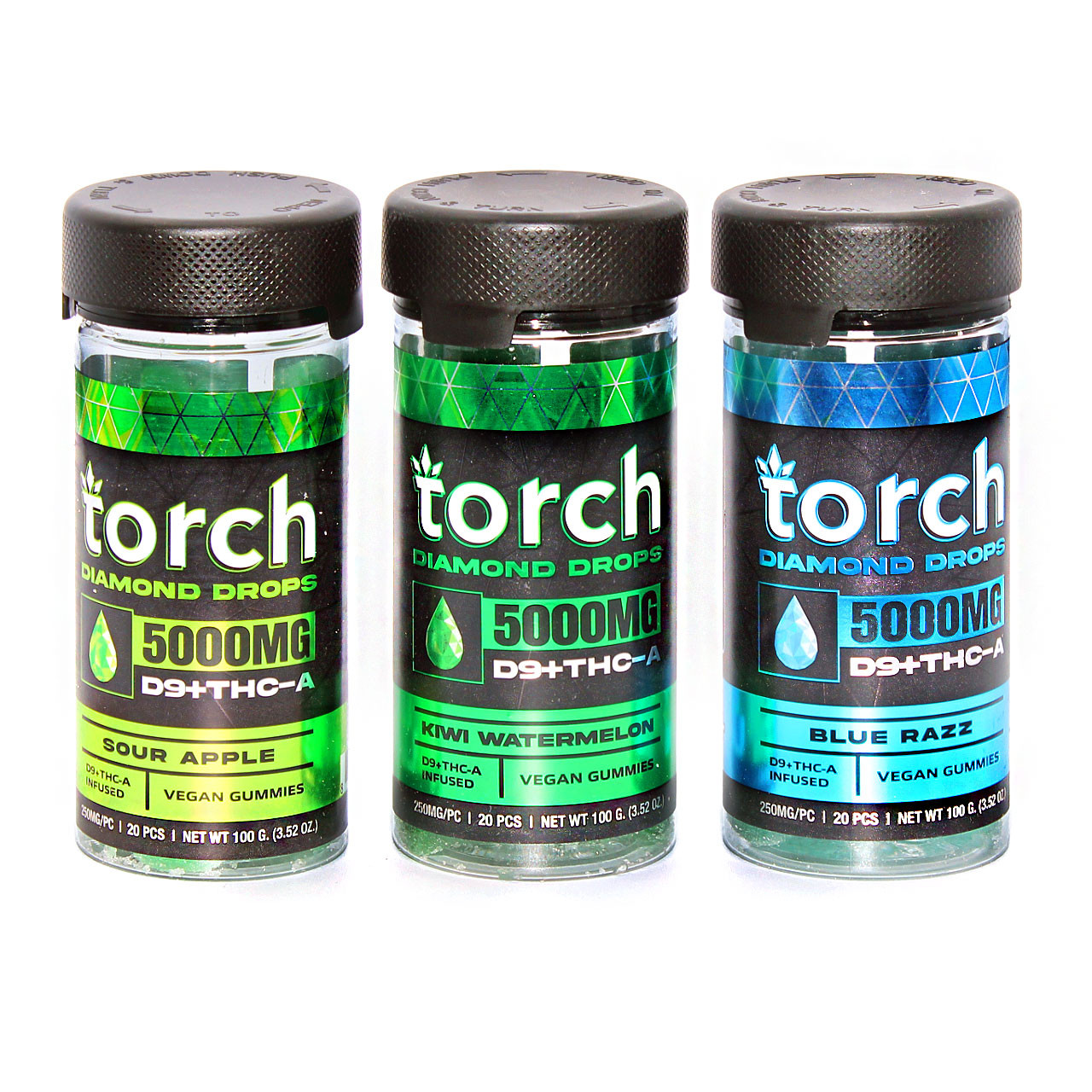 Torch Diamond Drops D9 + THCA 5000mg Gummies 20ct