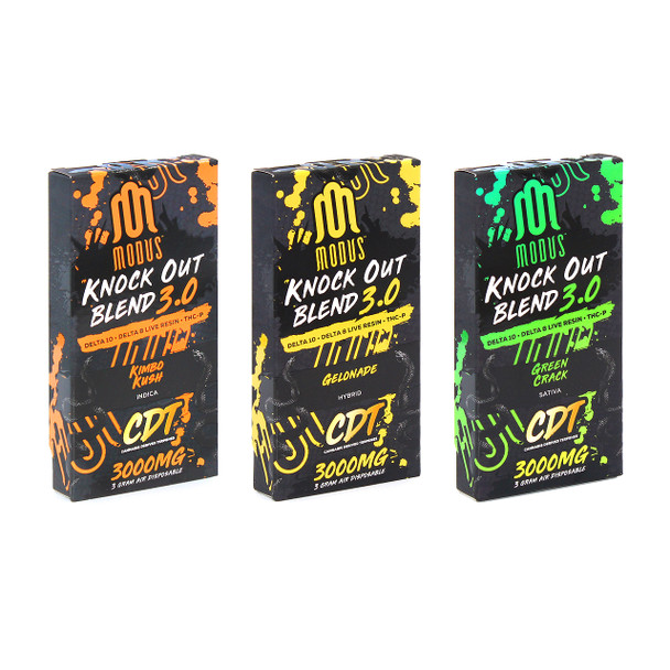 Modus Knock Out 3.0 D10+ D8 Live Resin + THC-P 3g Disposable Modus Knock Out 3.0 D10+ D8 Live Resin + THC-P 3g Disposable