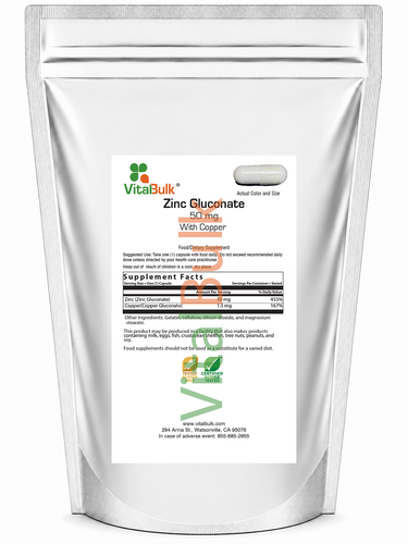Zinc Gluconate 50 mg. With Copper