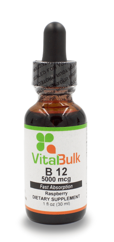 B-12 Liquid Drops 5,000 mcg Raspberry Flavor - 1 Oz. Bottle