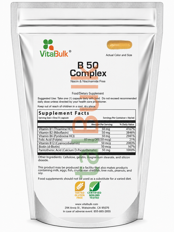 B-50 Complex Capsule Free of Niacin and Niacinamide