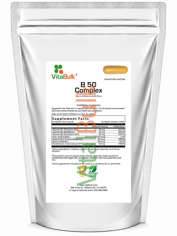 B-50 Complex Capsule Free of Niacin and Niacinamide