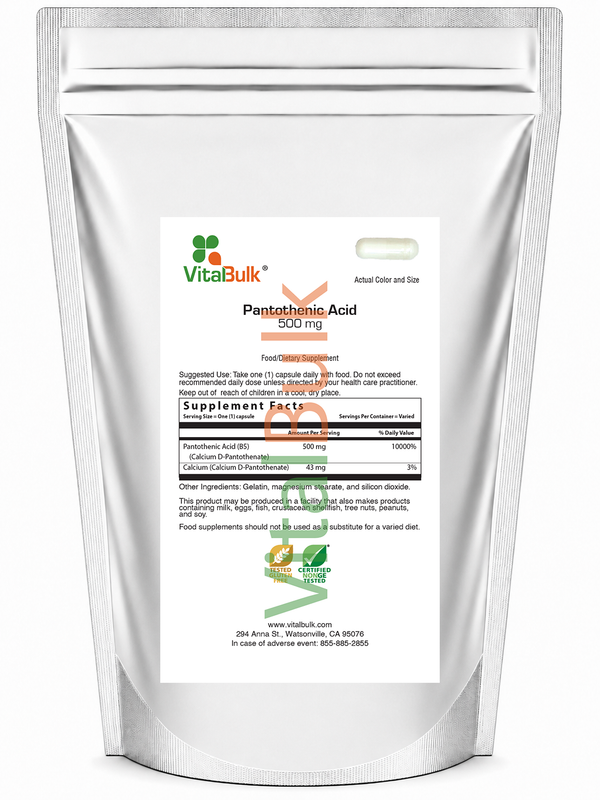 B-5 Pantothenic Acid 500 mg Capsule