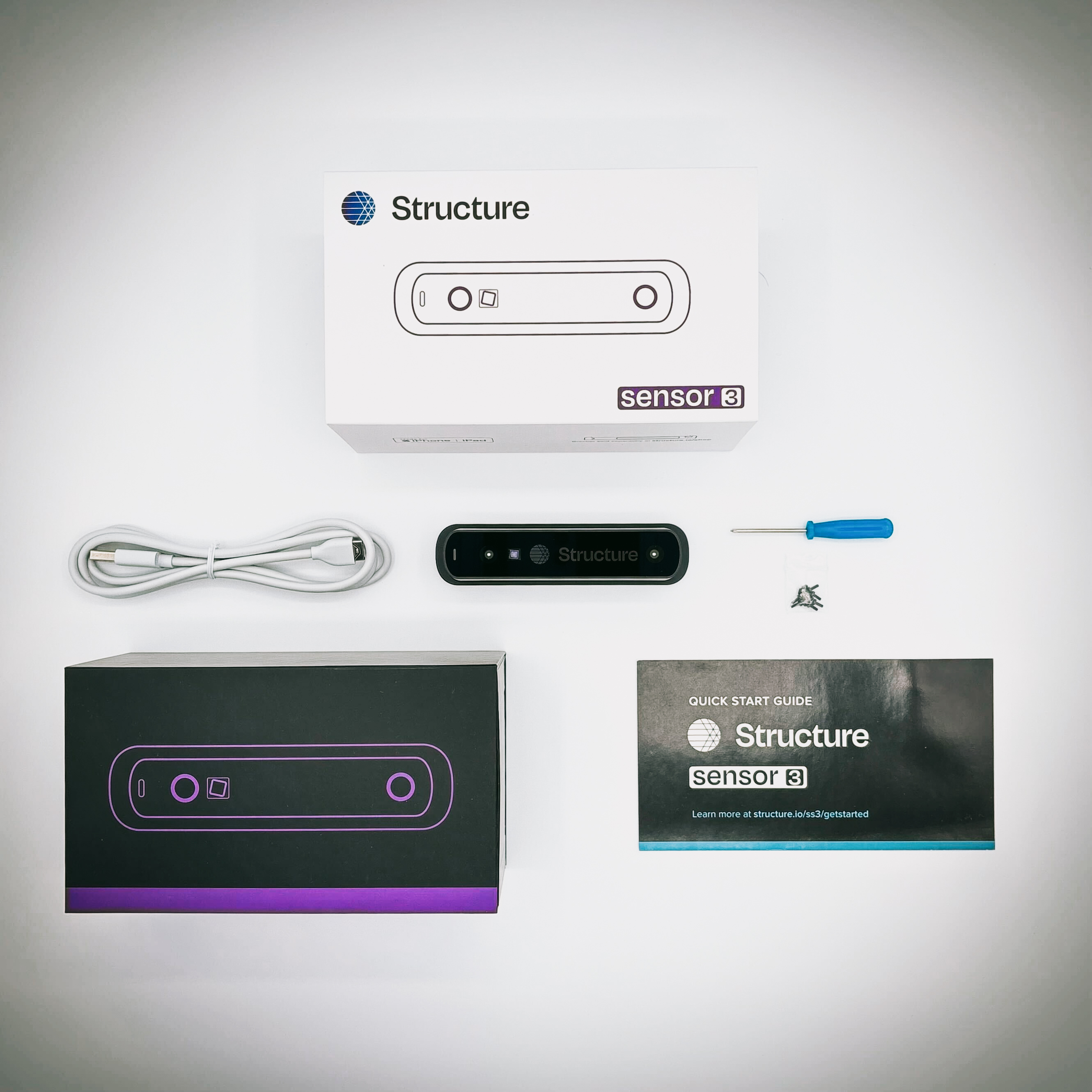 structure sensor 3, bracket, and cable