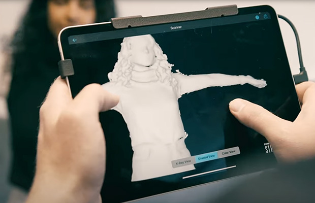girl being scanned