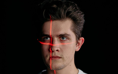 man's face being scanned