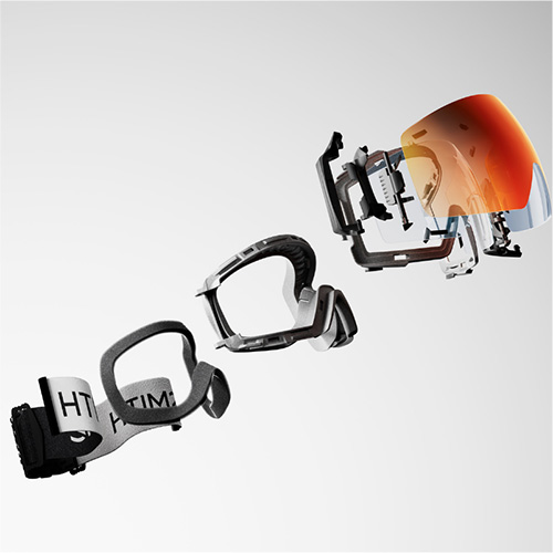 expanded view of ski goggles