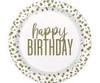 Confetti Gold Birthday 9 in Paper Plates - 8 ct