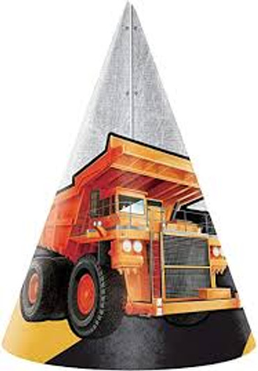 Big Dig Construction Cone Hats - 8 ct
