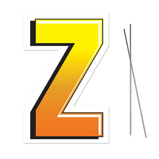 Letter "Z" Plastic Yard Sign - 18 in