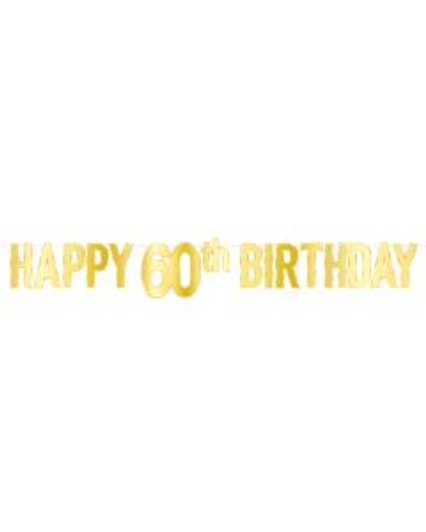 Happy 60th Birthday Foil Streamer - 5 feet