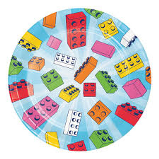 Block Bash 7 inch Paper Plates - 8 ct Block Bash 7 inch Paper Plates - 8 ct