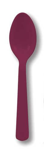 Burgundy Plastic Spoons - 24 ct