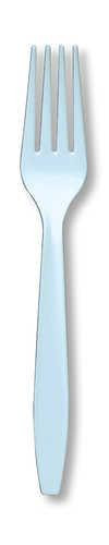 Pastel Blue Plastic Forks - 24 ct
