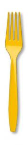 School Bus Yellow Plastic Forks Case
