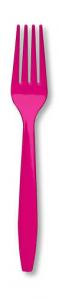 Hot Magenta Plastic Forks Case