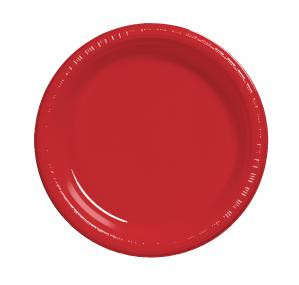 Classic Red 10.25 Inch Plastic Plates