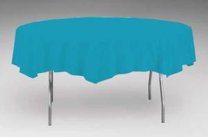 Turquoise Octy-Round Paper-Lined Table Cover Case