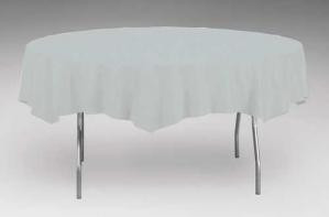 Shimmering Silver Octy-Round Paper-Lined Table Cover Case