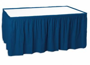 Navy Plastic Table Skirt