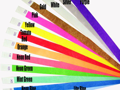 Solid Color Wrist Bands - 100 / pack (Choose Color & Qty)