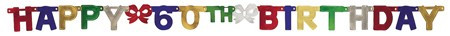 Jointed Happy Birthday Banner 60th
