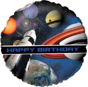 Space Blast Happy Birthday Foil Balloon