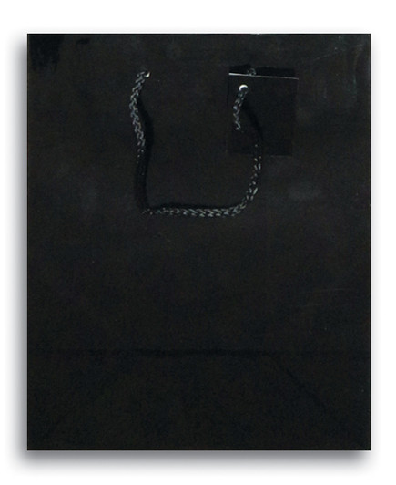 Large Black Laminated Gloss Handle Bag