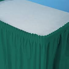 Hunter Green Plastic Table Skirt