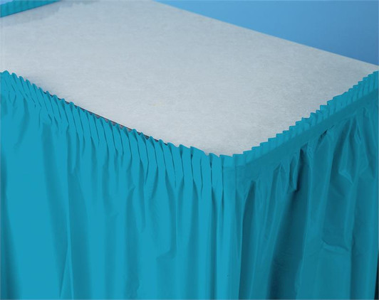Turquoise Plastic Table Skirt