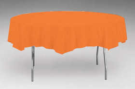 Sunkissed Orange Octy-Round Plastic Table Cover - 82 in