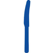 Cobalt Plastic Knives - 24 ct