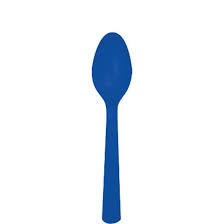 Cobalt Plastic Spoons - 24 ct