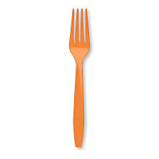 Sunkissed Orange Plastic Forks