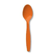 Sunkissed Orange Plastic Spoons - 24 ct