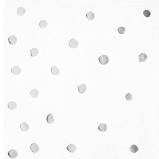 White Silver Foil Stamp Beverage Napkins