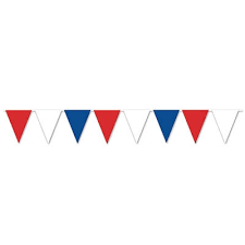 Patriotic Pennant Banner - 12 ft