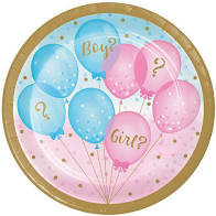 Gender Reveal Balloons 7 inch Plates