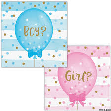 Gender Reveal Balloons Beverage Napkins
2 sided - boy and girl