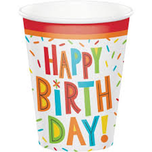 Birthday Fun 8 oz Paper Cups - 8 ct