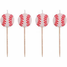 Baseball Pick Candles - 4 ct