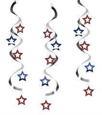 Patriotic Stars Dizzy Danglers - 5 ct