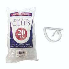 20 ct Clear Table Cover Clips