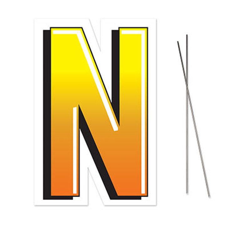 Letter "N" Plastic Yard Sign - 18 in