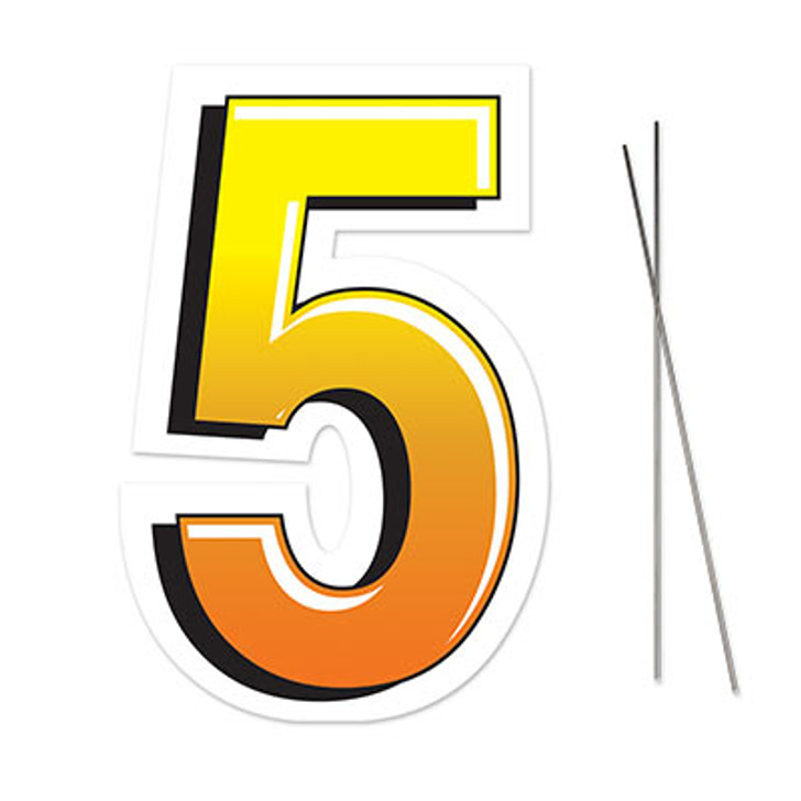 Number "5" Plastic Yard Sign - 18 in