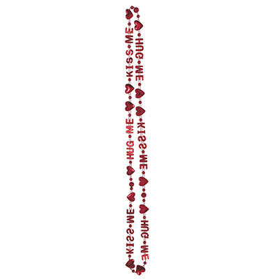 Valentine Hug Me Kiss Me Beads - 36 in long