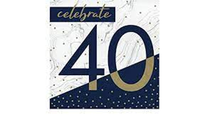 Navy & Gold Milestone 40 Lunch Napkins - 16 ct