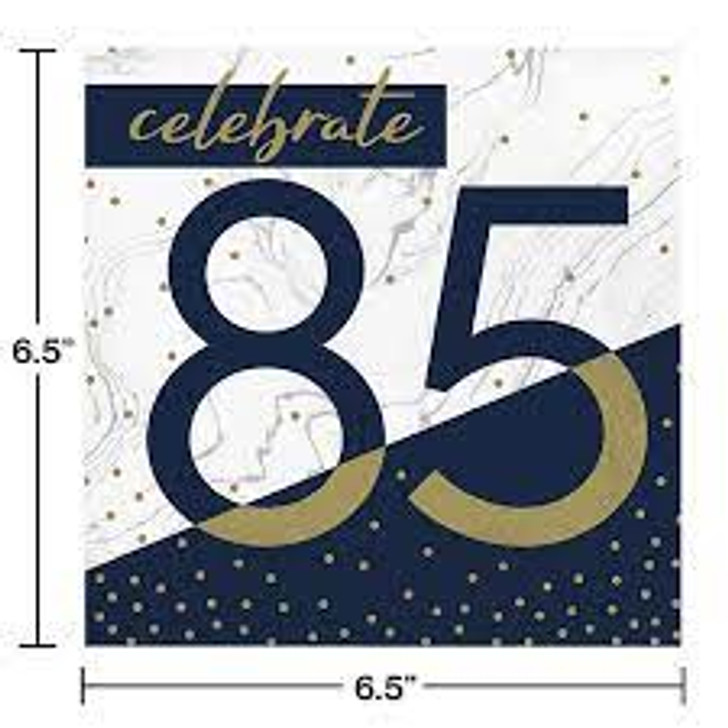 Navy & Gold Milestone 85 Lunch Napkins - 16 ct