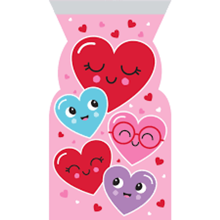 Heart Faces Zipper Treat Bags - 12 ct