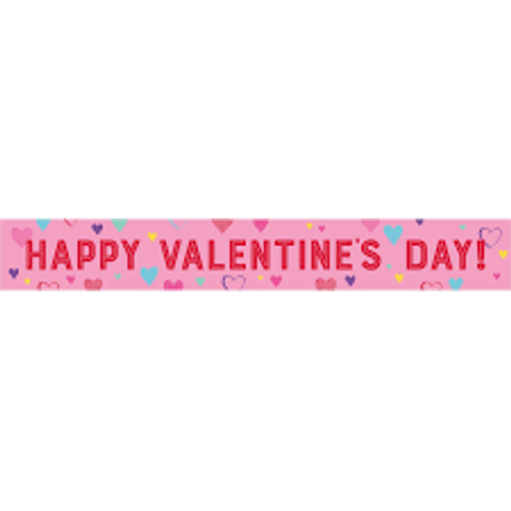 Happy Valentines Day Foil Banner - 6 feet 5 in  long